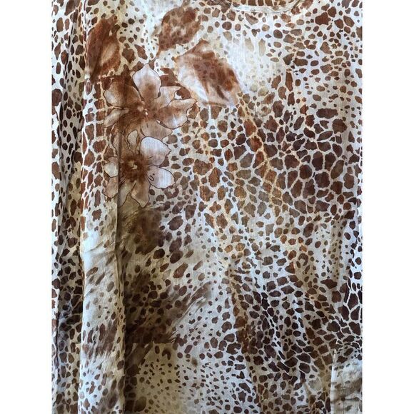 Maggie Barnes Catherines Sheer Shawl Poncho Kaftan Leopard Women Plus Size 2x - Picture 4 of 5